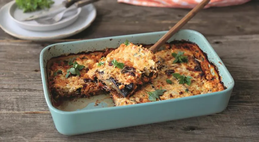 Рецепт гратена из баклажанов с сыром фета и грюйером