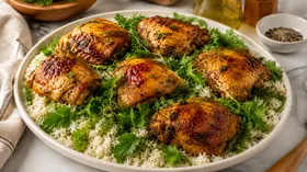 Кулинарный эксперт представила быстрый способ запекания куриных бедрышек на подушке из зелени