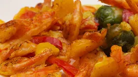 Рецепты на Новый год с креветками и сладким перцем