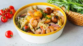Рецепты с морепродуктами, черри и пастой