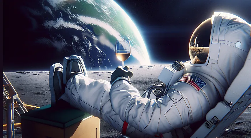 Любопытный факт — астронавт Базз Олдрин стал первым человеком, выпившим вино на Луне