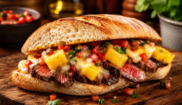 Экстремальный контраст вкусов: шеф-повар раскрыл секрет сэндвича со стейком и ананасом
