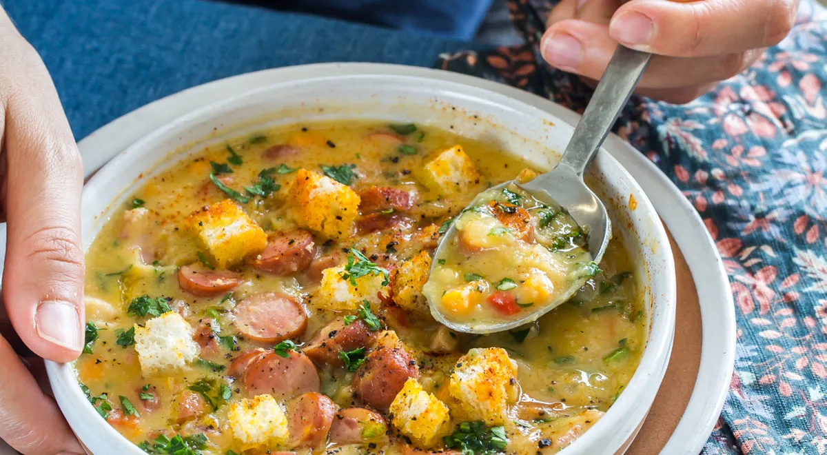 Гороховый суп с копченостями, пошаговый рецепт на ккал, фото, ингредиенты - HelloCassie