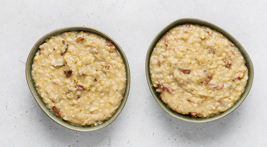 Гороховое пюре с беконом и луком