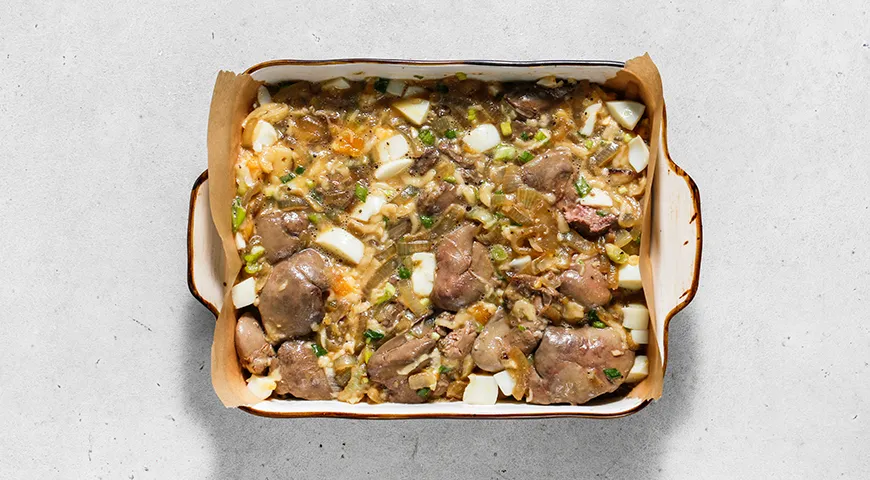 Запеканка с куриной печенью