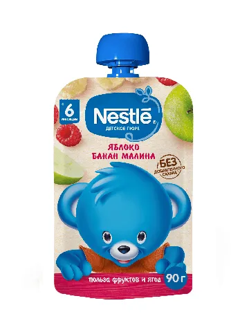 NESTLE Пюре яблоко/банан/малина с 6 мес 90г