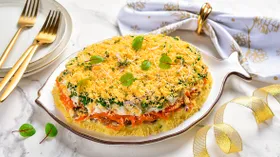 Селедка под шубой без свеклы