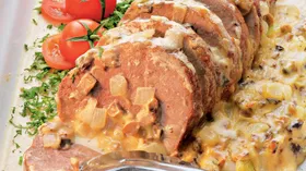 Рецепты с мукой, мясом и шампиньонами