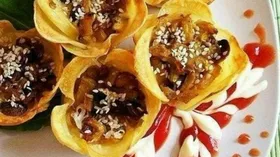 Картофельные цветочки с начинкой