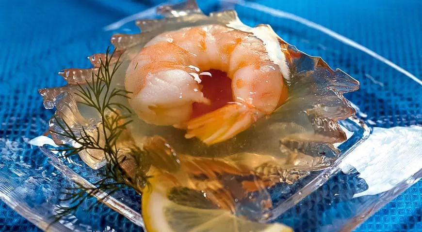 Заливное из креветок