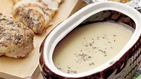 Крем-суп из картофеля и и запеченного чеснока с куриным филе