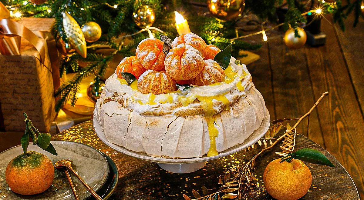 Десерт «Павлова» с мандариновым кремом