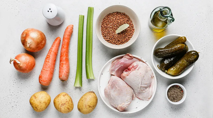 Рассольник с гречкой