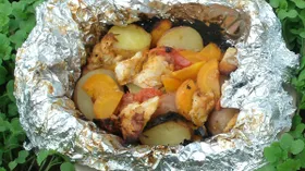 "Узелки" с курицей с овощами