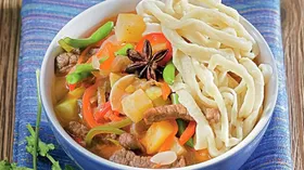 Рецепты с мукой пшеничной, мясом и бобовыми