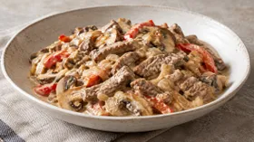 Бефстроганов с грибами