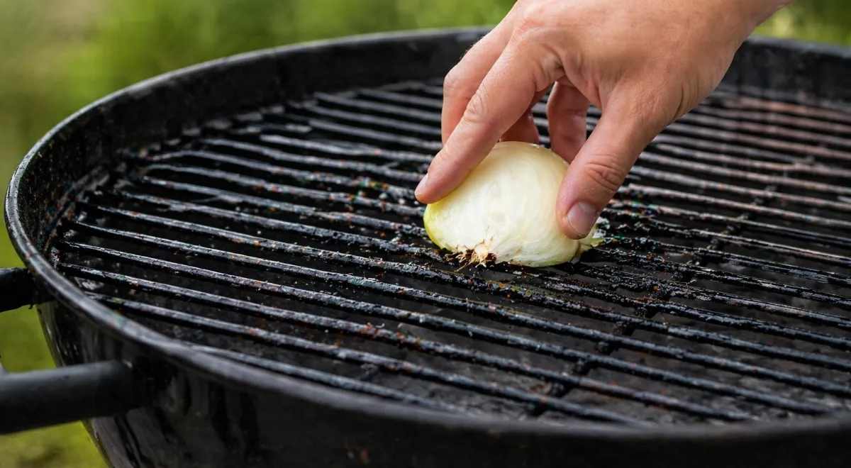 Повар рассказал, зачем нужно протирать решетку гриля луком
