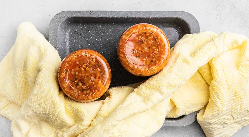 Салат с перловкой и овощами на зиму