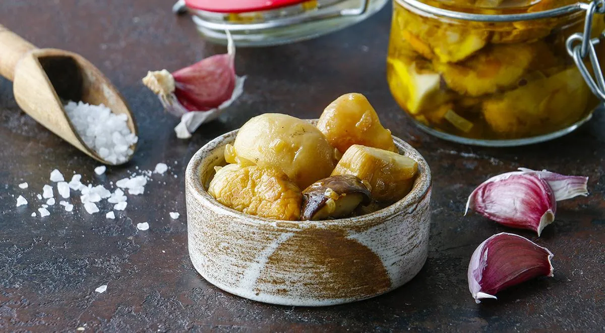 Маринованные шампиньоны - Пошаговый рецепт с фото. Закуски. Закуски из грибов и овощей