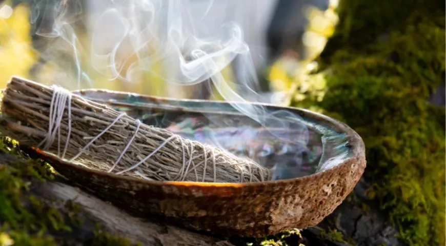 Горящие веточки шалфея