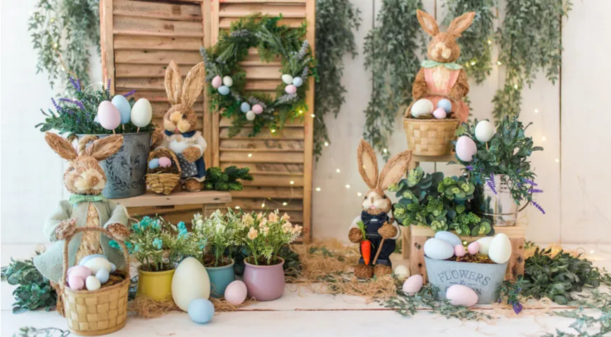 Пасхальные кролики (зайцы) в декоре