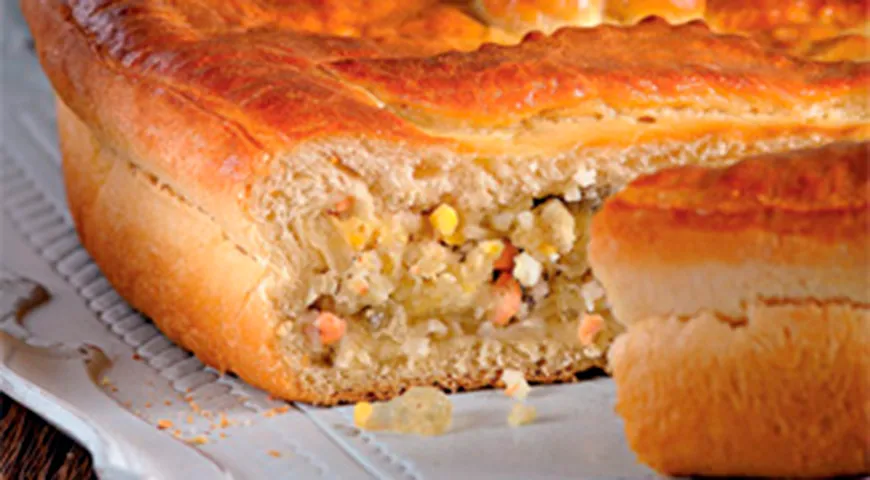 Рецепт пирога с визигой и лососем