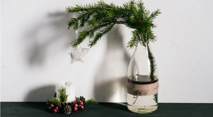 Веточки елки – украшение для праздничного стола, столовой и кухни