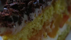 Бисквитный торт с нектаринами и ванильным кремом