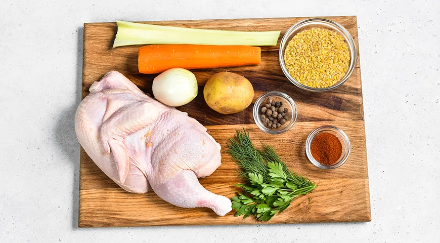 Суп с булгуром и курицей