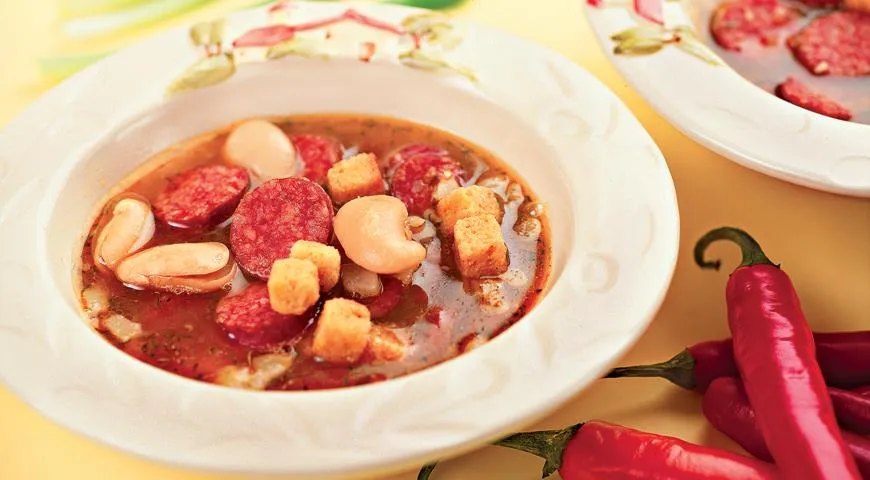 Грузинский томатный суп с фасолью — рецепт с фото пошагово