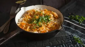 Тушеная капуста с рисом