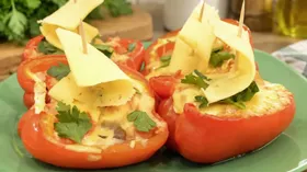 Перцы, фаршированные куриными желудочками