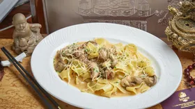 Рецепты с грибами, мясом и пастой
