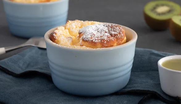 Творожное суфле с желе из киви