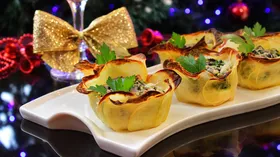 Картофельные корзиночки с грибами