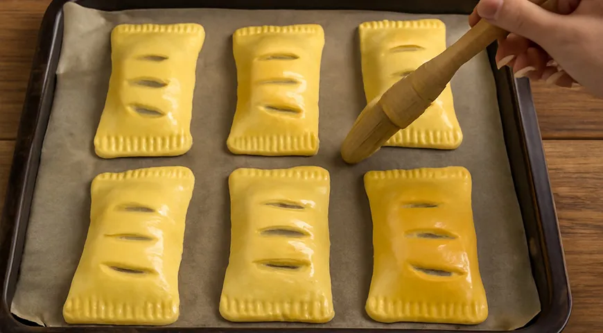 Слойки с абрикосами из слоеного теста