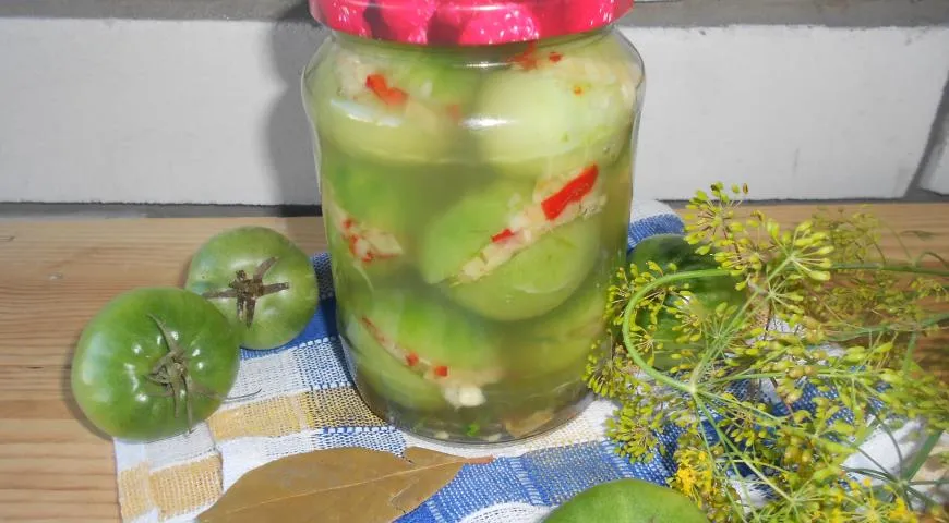 Фаршированные зеленые помидоры - простой и вкусный рецепт с пошаговыми фото