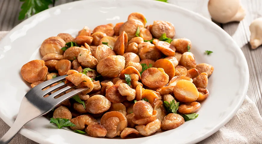 Жареные грибы дождевики