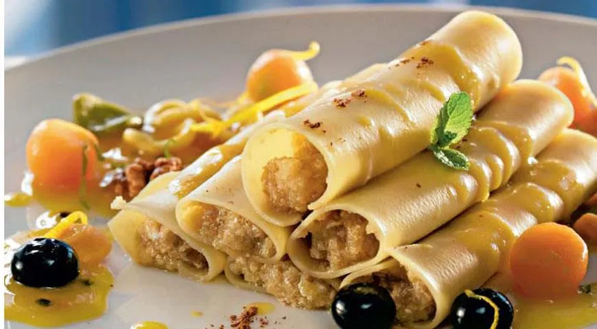 Рецепт каннеллони с фруктовым муссом