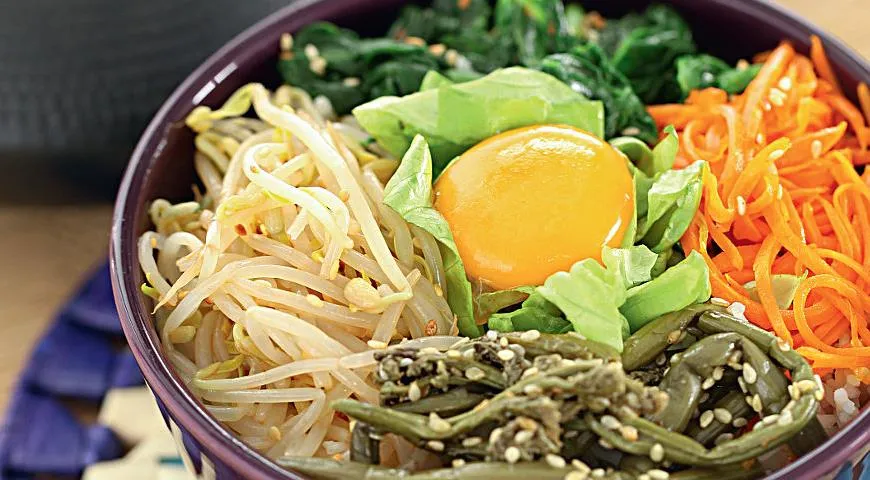 Бибимбап, пошаговый рецепт с фото на 762 ккал