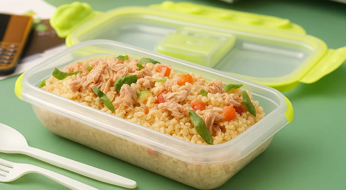 Кускус с тунцом и помидорами