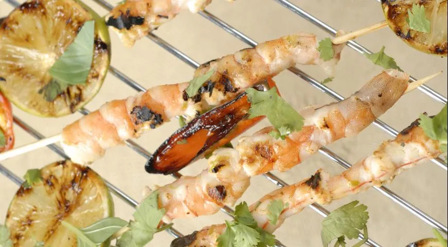 Креветки в лаймово-медовом маринаде