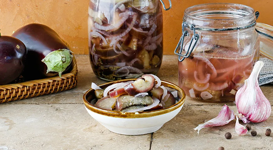 Маринованные баклажаны с луком рецепт – Грузинская кухня: Заготовки. «Еда»