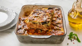 Мусака с рисом и баклажанами