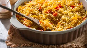 Рис с морковью и луком в духовке