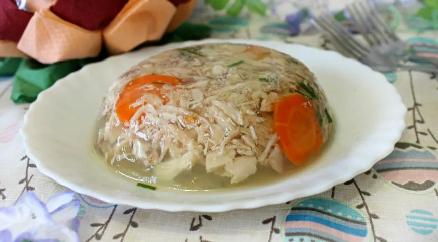 Рецепт заливного из куриных окорочков в мультиварке