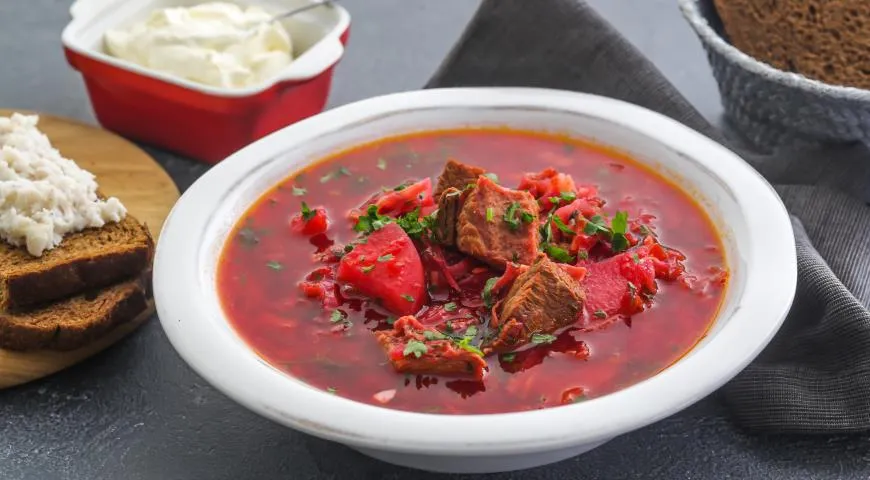 Борщ мясной рецепт – Украинская кухня: Супы. «Еда»