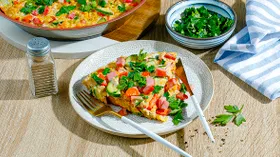 Птитим с балыковой колбасой и овощами