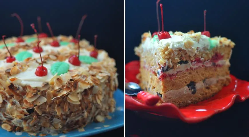 Медовый бисквит с кремом Milky Way и черносливом