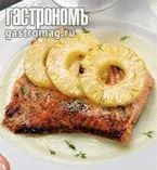 Филе лосося с ананасами и пюре из кольраби